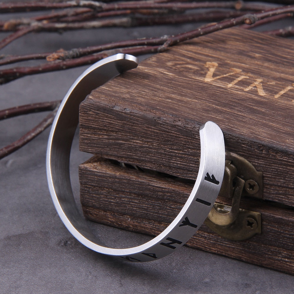 Bracelete Viking de Runas Nórdicas + Caixa Viking BRINDE