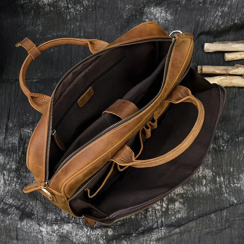 Pasta de Couro Vintage Caramelo p/ Notebook 15.6"