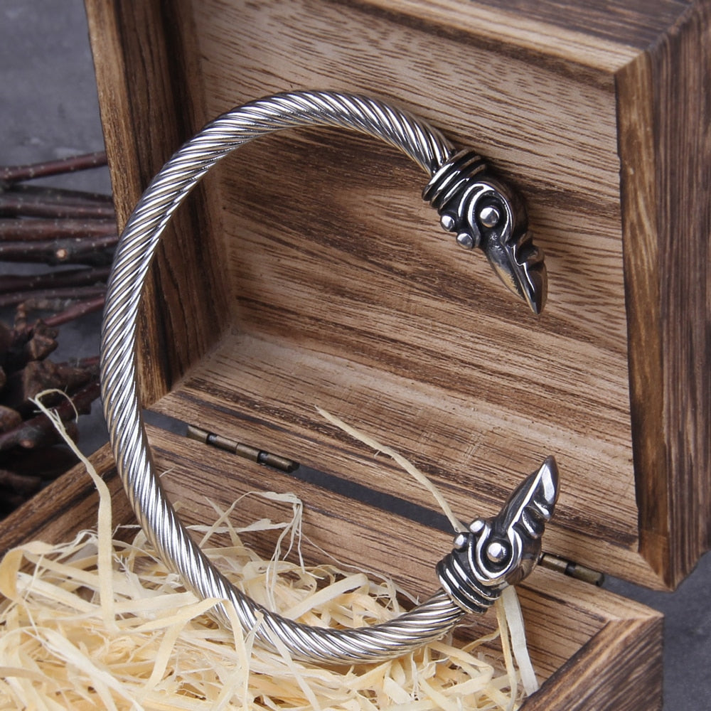 Bracelete Viking Corvo de Odin + Caixa Vikings