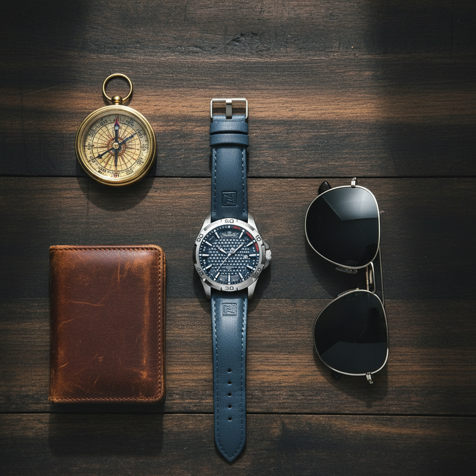 Relógio Ranger Off-Road - Couro Texturizado e Calendário