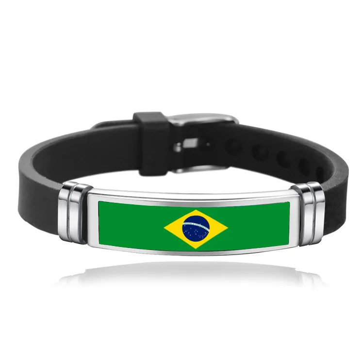 Pulseira Bandeira do Brasil - Tamanho Ajustável