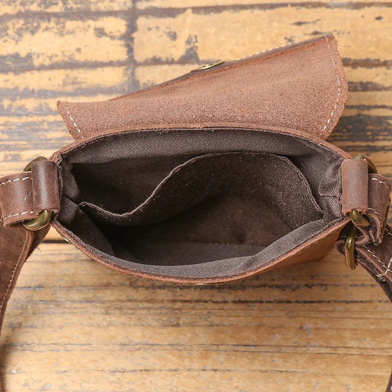 Bolsa Transversal Dallas em Couro Vintage