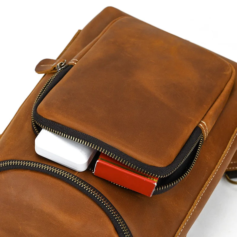 Bolsa Transversal Explorer em Couro