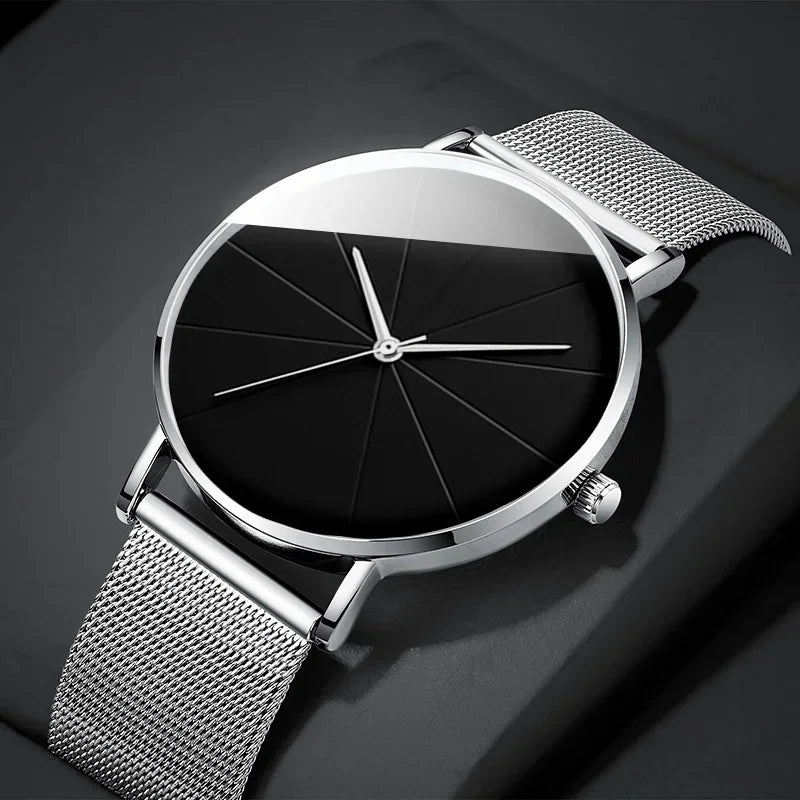 Relógio Oslo Minimalista Ultra Fino - Pulseira em Aço Mesh