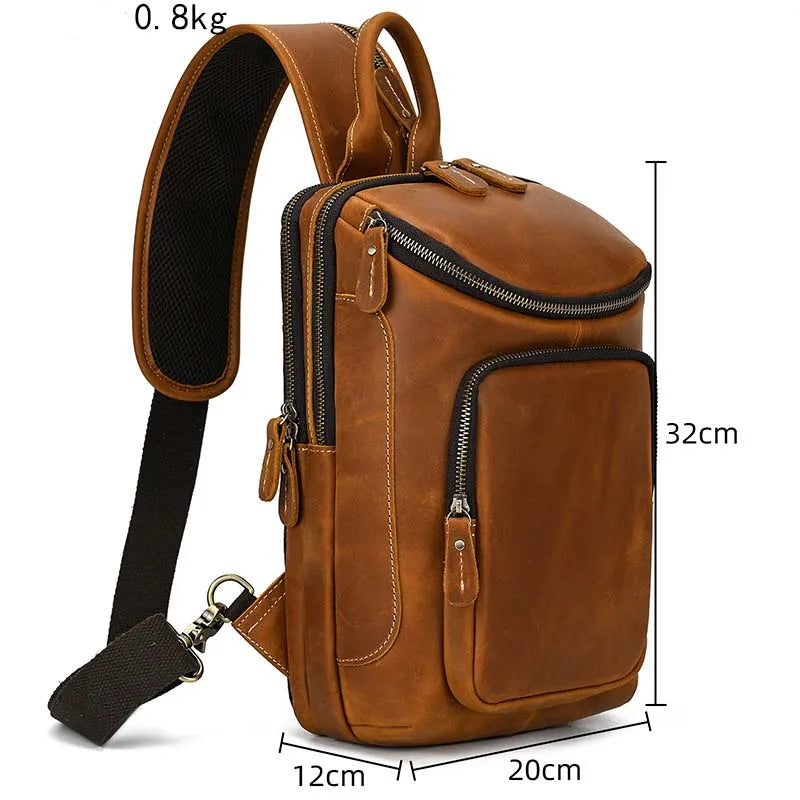 Bolsa Transversal Explorer em Couro