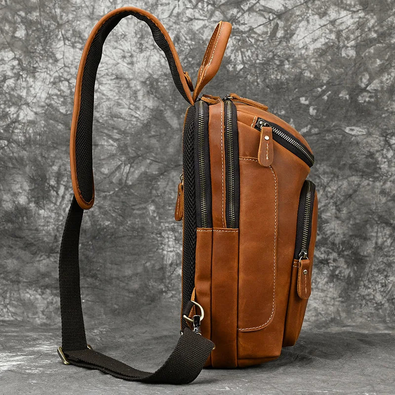 Bolsa Transversal Explorer em Couro