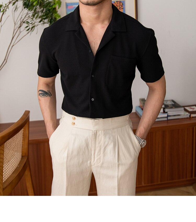 Camisa Social Masculina de Manga Curta Vondore LV13