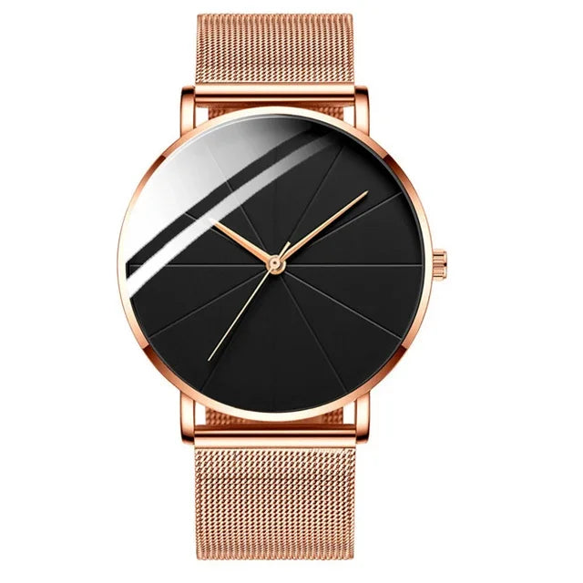Relógio Oslo Minimalista Ultra Fino - Pulseira em Aço Mesh