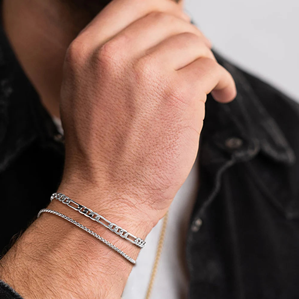 Conjunto de Pulseiras Duplas em Aço Inox – Estilo Versátil e Sofisticado