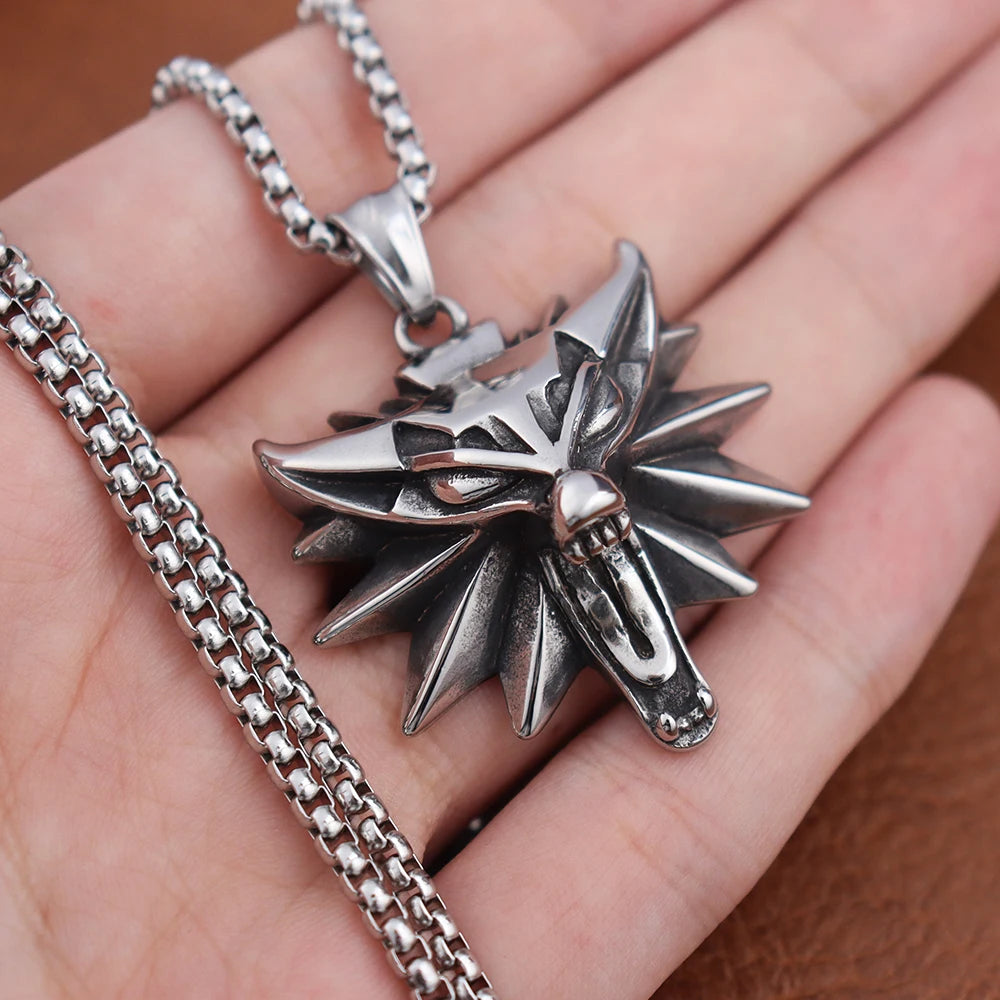 Colar com medalhão em Aço Inoxidável The Witcher