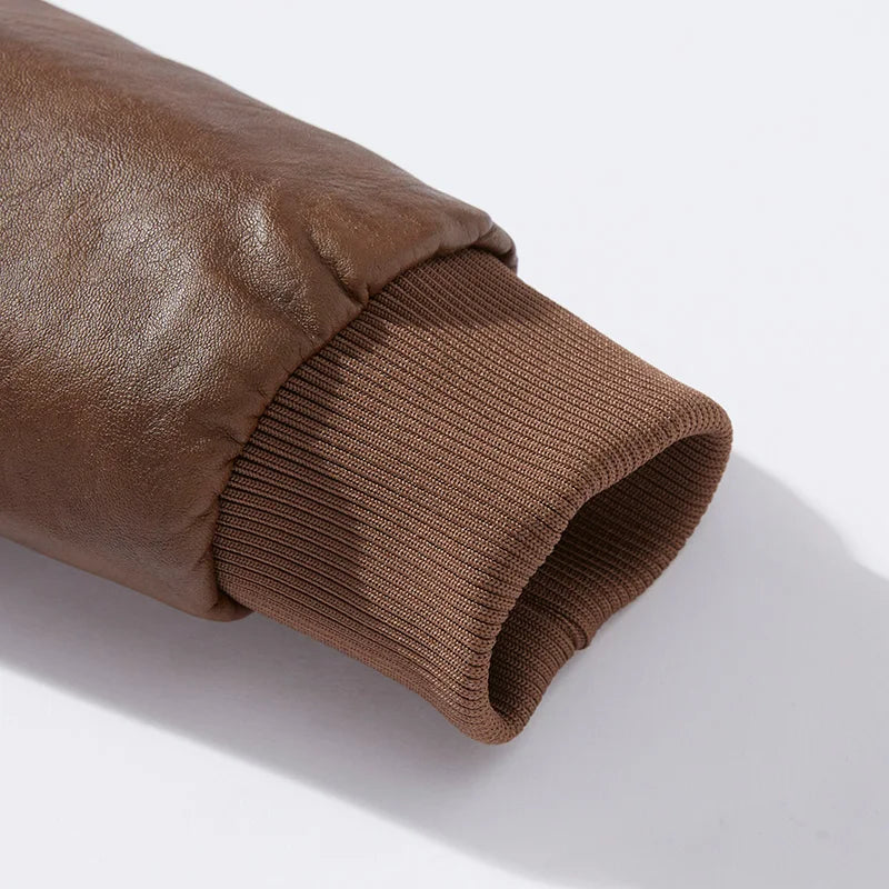 Jaqueta Masculina de Couro com Bordado Exclusivo