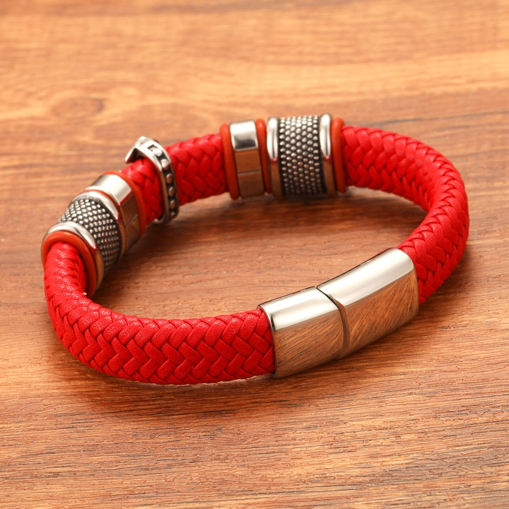 Pulseira Pop com Crucifixo em Aço Inoxidável