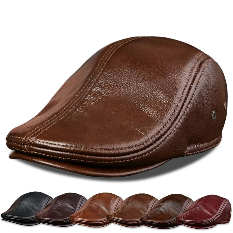 Boina Masculina Italiana em Couro Premium Clássica