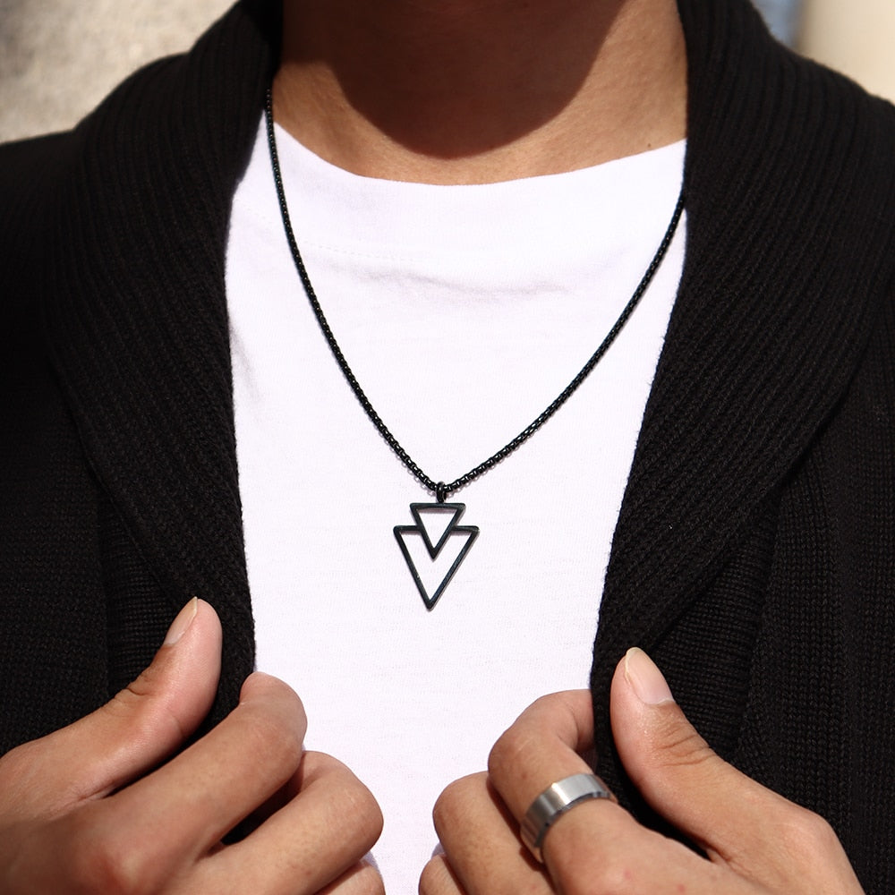 Colar Masculino Vondore Trion em Aço Prata