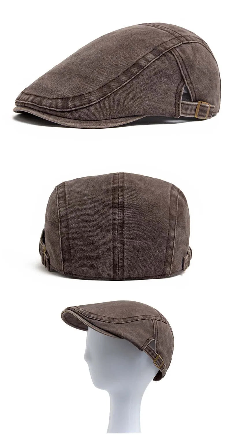 Boina Masculina Vintage em Algodão Ajustável