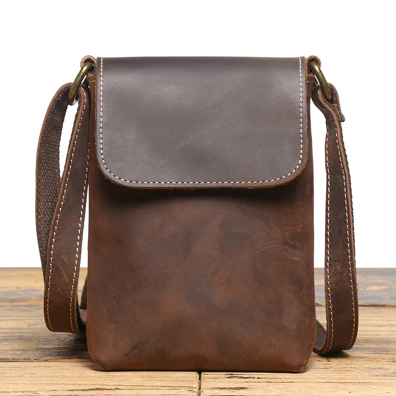 Bolsa Transversal Dallas em Couro Vintage