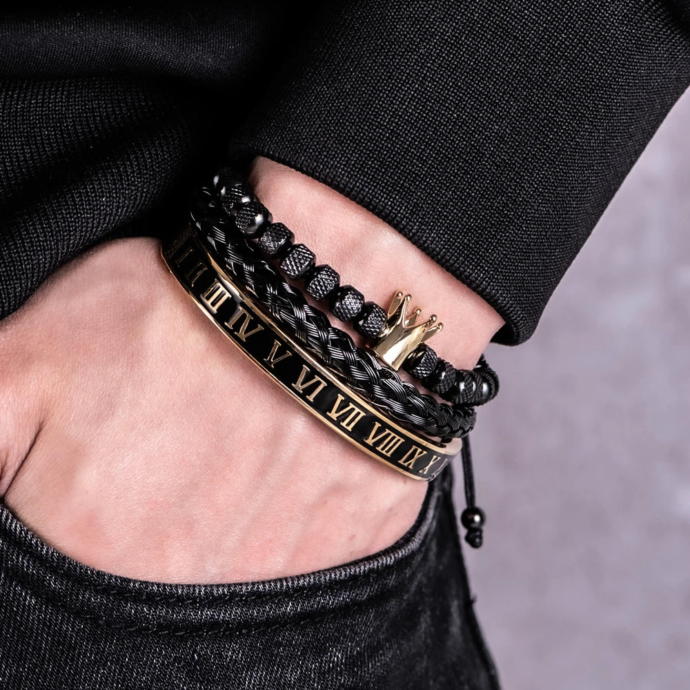 Conjunto de Pulseiras Força Real em Aço Inoxidável - Leve 3, Pague 2