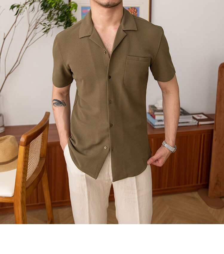 Camisa Social Masculina de Manga Curta Vondore LV13