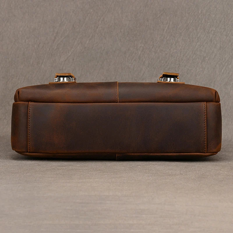 Pasta Masculina Sofisticada Crazy Horse em Couro