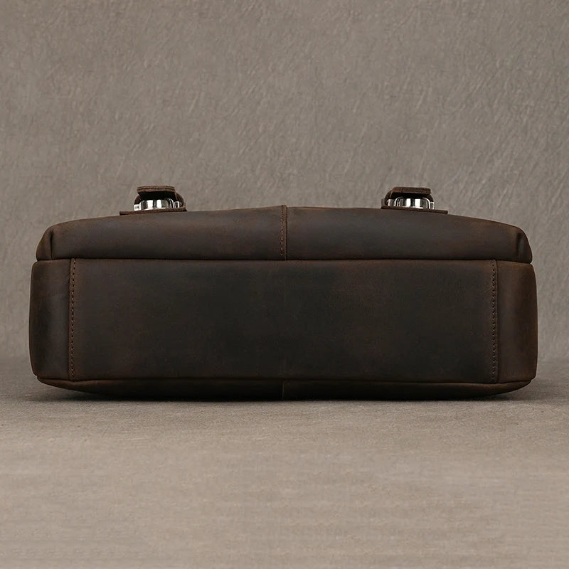 Pasta Masculina Sofisticada Crazy Horse em Couro