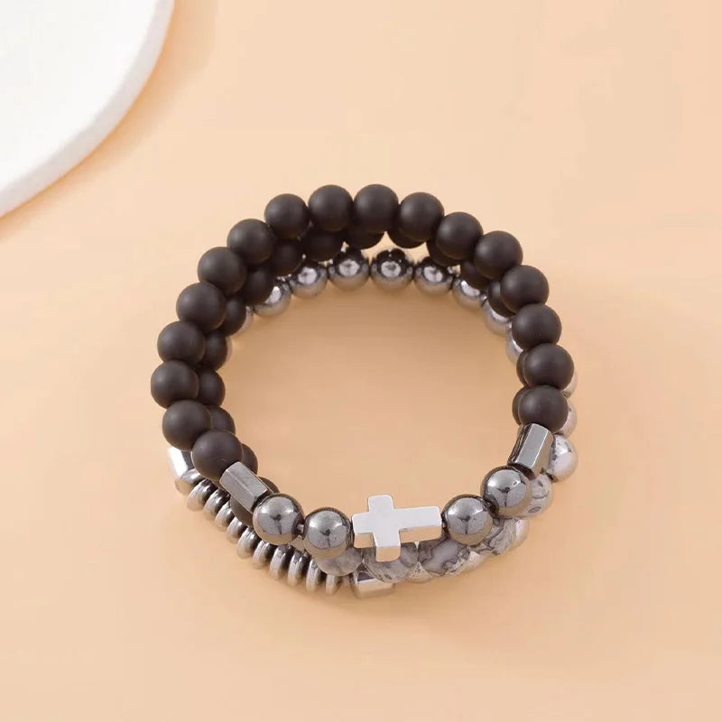 Pulseira 3 Peças com Crucifixo