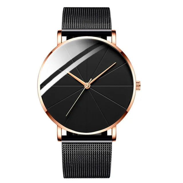 Relógio Oslo Minimalista Ultra Fino - Pulseira em Aço Mesh