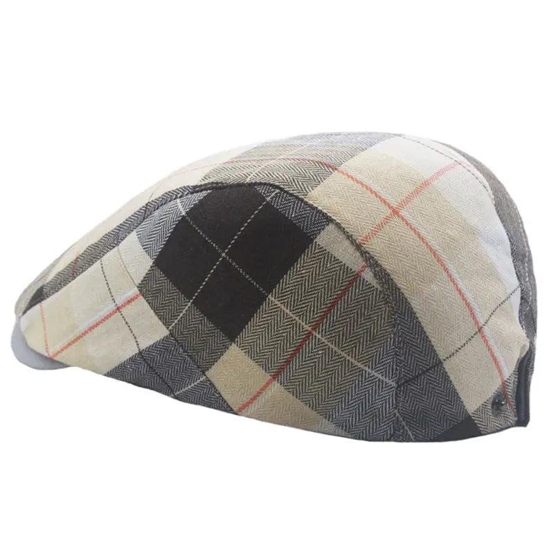 Boina Xadrez Masculina Vintage em Algodão