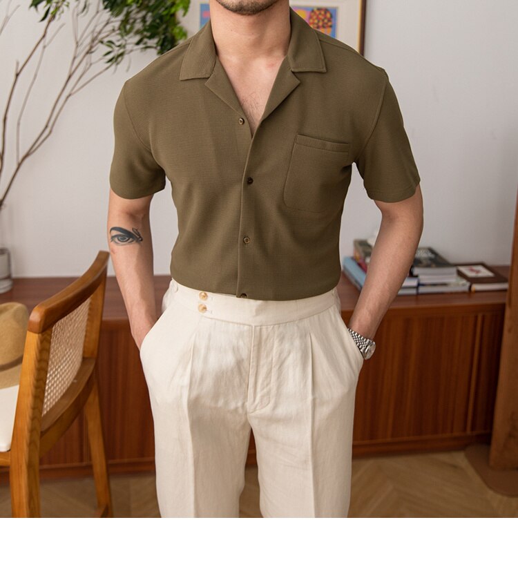 Camisa Social Masculina de Manga Curta Vondore LV13