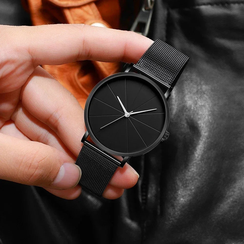 Relógio Oslo Minimalista Ultra Fino - Pulseira em Aço Mesh