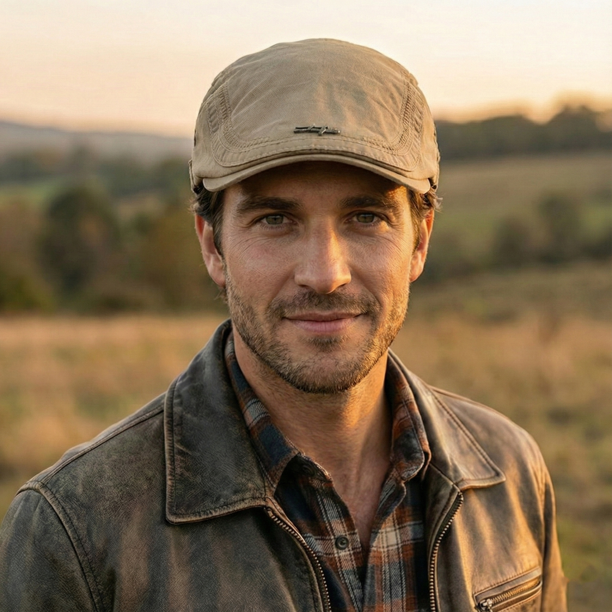 Boina Masculina em Algodão com Detalhe de Costura