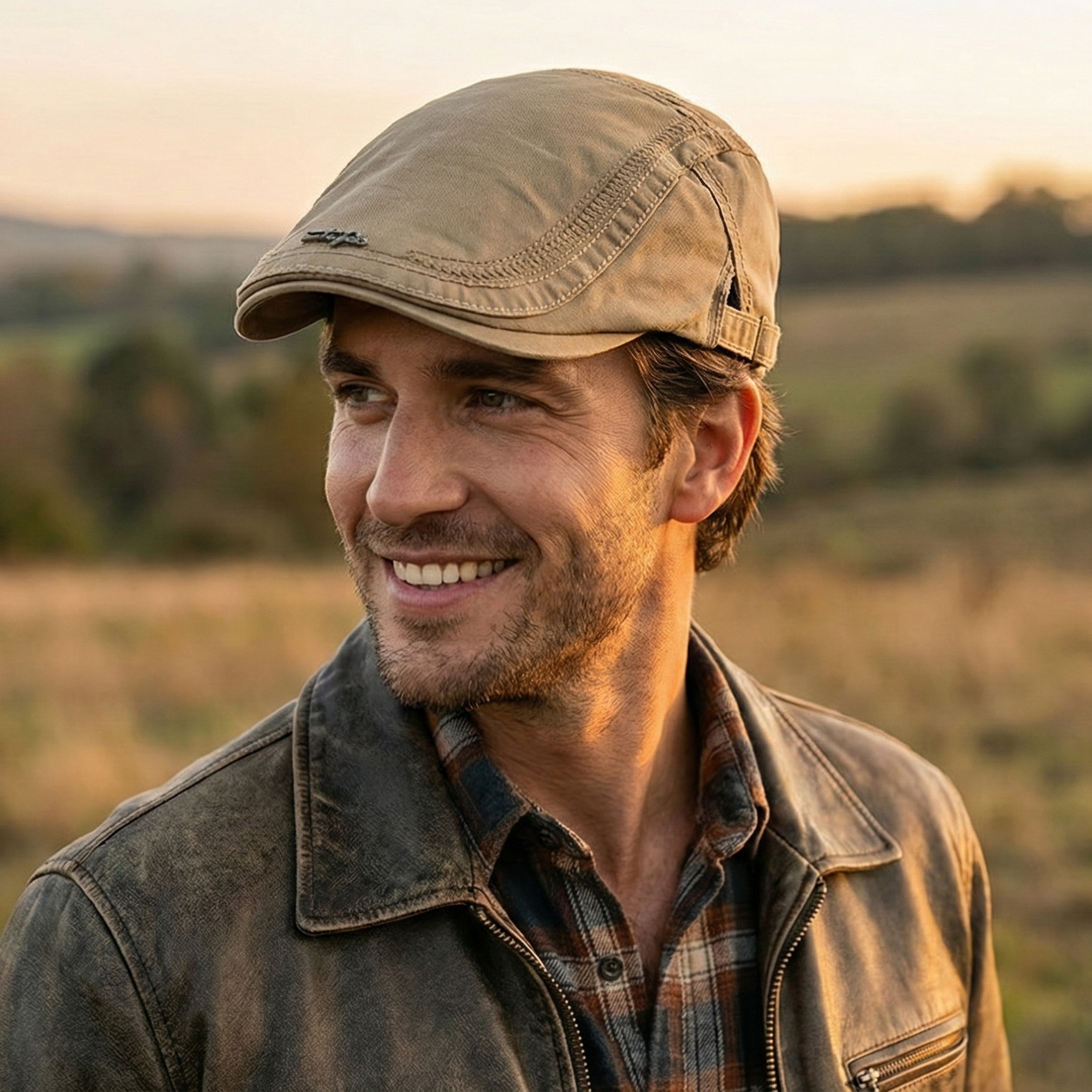 Boina Masculina em Algodão com Detalhe de Costura