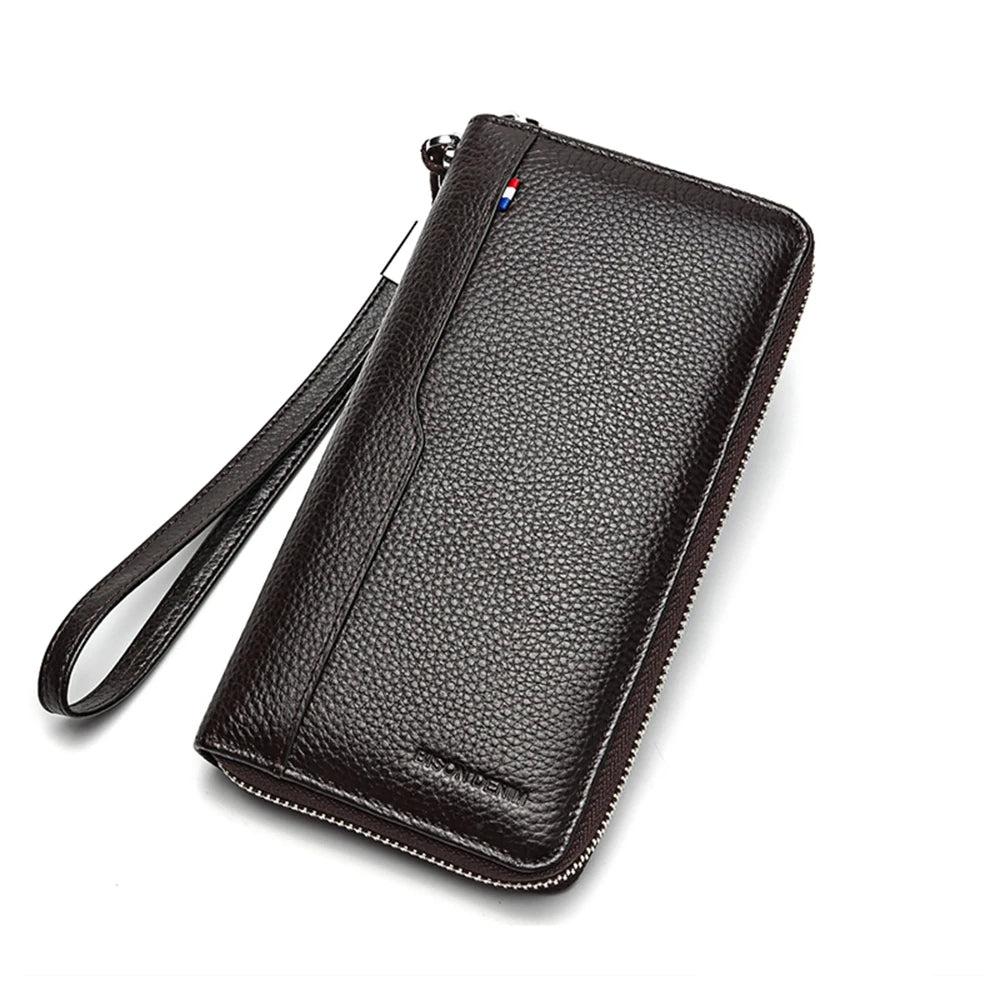 Carteira Masculina em Couro Preto Vertical BISON