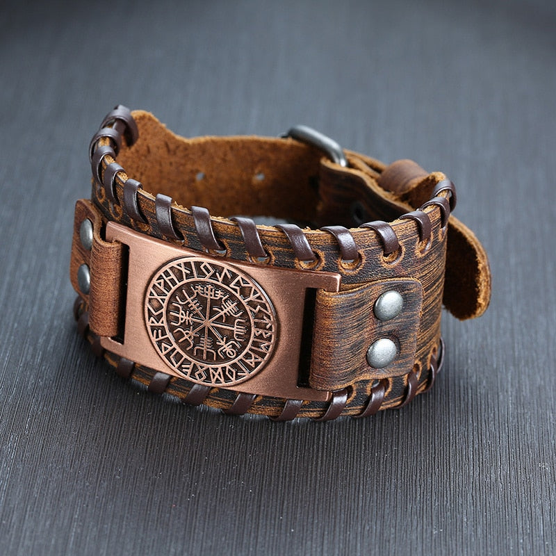 Pulseira Viking de Couro