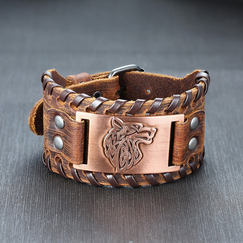 Pulseira Viking de Couro