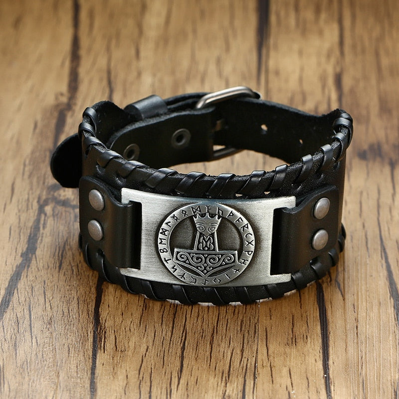 Pulseira Viking de Couro