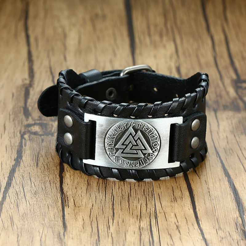 Pulseira Viking de Couro