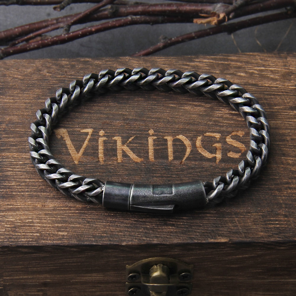 Pulseira Vintage Vikings + Caixa de Madeira