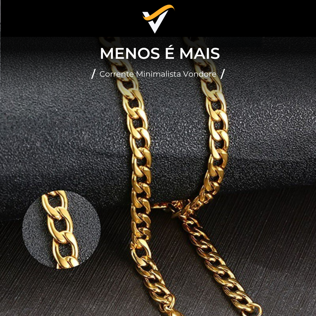 Corrente Minimalista Banhada a Ouro